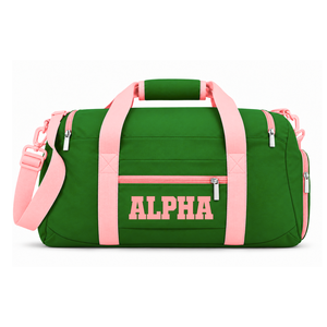 Alfa |   Kapa |   Bolsa de Viaje Deportiva de Fin de Semana para Mujer, Marca Alpha Sorority, de Cordura, con Compartimento para Zapatos, con Cierre - Product Image 4