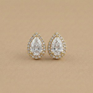 Classic Style 5x7MM Each Pear Cut Moissanite <b>Stud</b> Earrings 925 Sterling <b>Silver</b> For Women Fine Special For Anniversary Gift - Product Image 3
