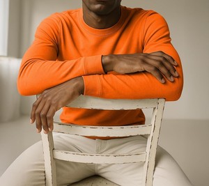 Camiseta de Punto Personalizada para Hombre 2026, Manga Larga, Cuello Redondo, Color Sólido, Corte Ajustado, Informal, 100% Algodón, Diseño Liso, Azul Marino, Blanco, Naranja, 220g - Product Image 4