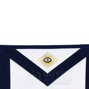 Tabliers maçonniques en cuir personnalisés avec épingle de sûreté, de haute qualité, faits main, brodés, design cérémonial premium - Product Image 4