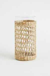 Eco Style Water Hyacinth Glass Holder For Tumbler <b>Storage</b> Table Decoration And Rustic Interior Appeal - Product Image 5