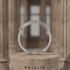 14K Gold Multi Row Princess Cut Lab Grown Diamond <b>Ring</b> Elegant Cluster Wedding Band <b>Dainty</b> Stackable <b>Ring</b> for Women - Product Image 5