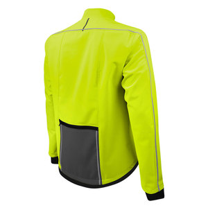 Veste polaire pour homme, couleur jaune néon et gris, coupe-vent, col montant, fermeture éclair, style sportif, vêtement d'automne - Product Image 3