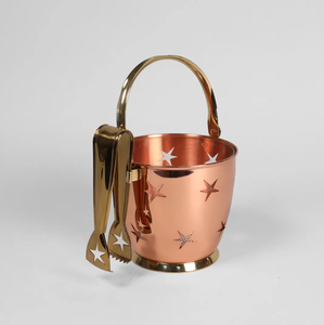 Seau à glace en cuivre martelé avec poignée en anneau, design martelé, vente en gros, seaux à glace en cuivre, offre spéciale - Product Image 2