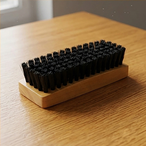 Black Wood Handle Long Handle Nylon Shoe Cleaning Brush for Leather and <b>Car</b> <b>Interior</b> Care - Product Image 1