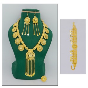 Collar chapado en oro de diseñador especial de Omán para mujer, diseños exclusivos indios, collar de cuentas Vintage omaní, joyería étnica de Dubái - Product Image 6