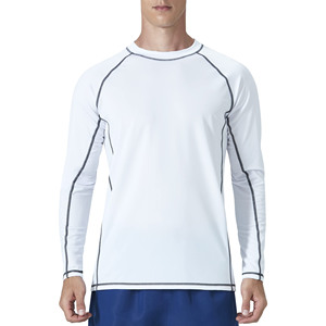 เสื้อสเวตเชิ้ตคอกลมแบบเย็บด้วยเข็มคู่ ออกแบบมาเพื่อการปรับรูปร่าง ใช้ได้หลากหลายกับชุดว่ายน้ำป้องกันรังสียูวี UPF 50+ สำหรับออกกำลังกาย - Product Image 1