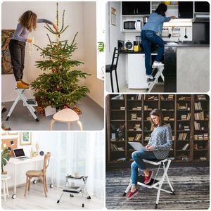 Two-Step Folding <b>Ladder</b> with Anti-Slip Pedal and Large Foot Pads - Product Image 3