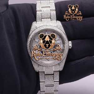 Moissanite Quartz Luxury Stainless Steel Fashion <b>Watch</b> - Product Image 1