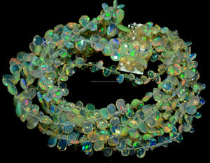 La mejor calidad, hebra de 16 pulgadas, piedra de ópalo etíope Natural, hebra en forma de pera, cuentas facetadas naturales de alta calidad para la fabricación de joyas - Product Image 1