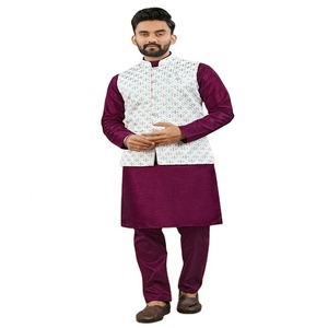 Pijama Kurta de moda étnica de tamaño libre para hombres indios de excelente calidad, corte recto, ocasión de boda, directo del proveedor indio - Product Image 1