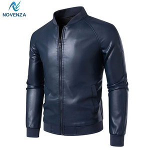 Veste d'hiver en cuir de vache pour homme moderne, confortable, décontractée, finition lisse, légère, écologique, poches zippées sécurisées, mode intemporelle - Product Image 2