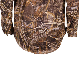 Chemise de chasse formelle à manches longues pour homme, coupe classique, col rond, respirante, en polyester tricoté - Product Image 4
