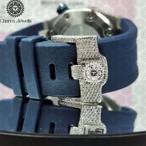Montre de Luxe Charm Jewells en Acier Inoxydable, Boîtier 40mm, Verre Mécanique Lumineux, Style Hip Hop Élégant, Bracelet Unisexe 20mm, Étanchéité 10 Bar - Product Image 2