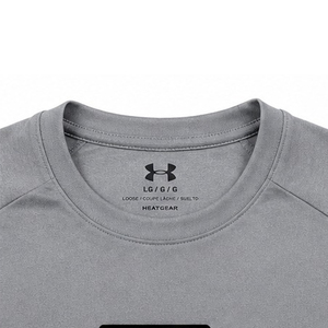 Men's Gray Raglan Sleeve T-<b>Shirt</b> With Yellow Logo Quick Dry Sporty Fit Regular Length O-Neck Knitted <b>Polyester</b> Men's T-<b>Shirts</b> - Product Image 3