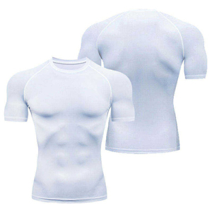Men’s Compression Sports T Shirt Quick Dry Gym Workout Running Rash Guard 4 Way Stretch Fitness Athletic Training <b>Top</b> - Product Image 5