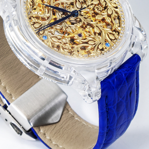 Luxury Sapphire Glass Case New Arrival Men Fashion <b>Watch</b> Hollow Out Gold Dial <b>Automatic</b> Mechanical <b>Skeleton</b> <b>Watches</b> for Men OEM - Product Image 4