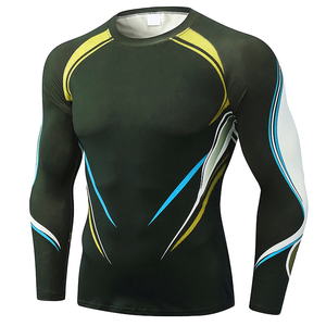 High Stretch Breathable Men's <b>Compression</b> Rash Guard Long Sleeve Athletic Training <b>Shirt</b> UPF50+ Quick Dry <b>Custom</b> <b>Design</b> OEM ODM - Product Image 2