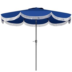 Ombrellone da Esterno 9FT UPF 30+ con 8 Stecche, Sistema di Inclinazione a Pulsante e Manovella Ventilata per Copertura di Terrazze e Tavoli - Product Image 1