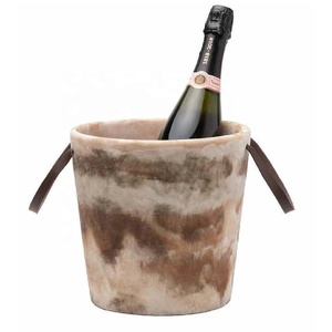 Cubo de Hielo de Resina con Diseño en Espiral de Alta Calidad con Asas de Cuero, Enfriador de Vino para Fiestas, Enfriador de Vino para Bares y Decoración del Hogar - Product Image 1
