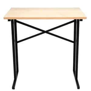 Modern contemporary laptop table with laminated top black metal stand for home office desk furniture