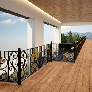 Rampe de balcon en fer forgé, rampe décorative extérieure personnalisée, fer forgé à la main, design moderne, finition durable avec revêtement en poudre - Product Image 1