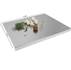 Tabla de Cortar Rectangular de Acero Inoxidable, Doble Cara, No Tóxica, 2.0 cm de Grosor, Apta para Lavavajillas - Product Image 1