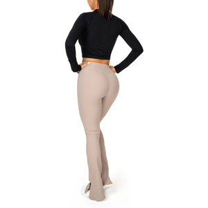 Wholesale Women <b>Flared</b> Yoga <b>Leggings</b> Custom High Waist Gym Pants OEM ODM Private Label Clothing Manufacturer - Product Image 1