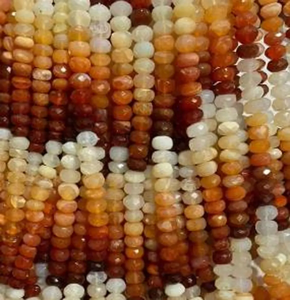 Cuentas de ópalo de fuego mexicano de 16 pulgadas, cuentas facetadas de Rondelle, cuentas de ópalo de fuego mexicano, cuentas Rondelle de ópalo de fuego de 4-4,5mm - Product Image 2