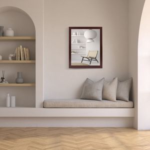 Specchio da parete moderno rettangolare con cornice effetto legno, 11,8x15,7 pollici, per bagno, camera da letto, soggiorno - Product Image 3