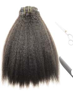 Super doble dibujado Kinky Straight Bundles Cutícula alineada Virgen Raw One Donor Cabello humano para hacer extensiones de Peluca de alta calidad - Product Image 1
