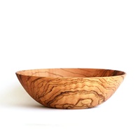 Bol en bois d'olivier Olive Aura écologique, rustique et à grain doré, NatureCraft, 1 kg, bol en bois Olive Aura à grain rustique