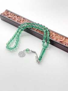 Rosario Tasbih de Resina Azul con Cuentas, Llavero Religioso Hecho a Mano, Forma Redonda, Artesanía de Fundición, Decoración para el Hogar, Exportaciones de Emporio de Artesanías - Product Image 3