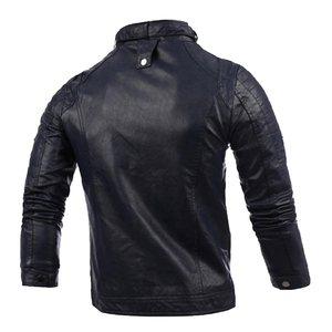 Chaqueta de Motociclista de Cuero Genuino de Invierno para Hombre, Talla Grande, Cierre de Cremallera, Corte Ajustado, Calidad Premium - Product Image 4