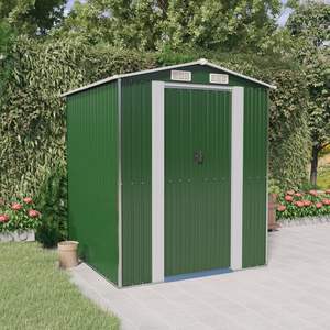 Abri de jardin en acier galvanisé 75.6 "x 75.2" x 87.8 "Hangars et produits de rangement de couleur verte - Product Image 1
