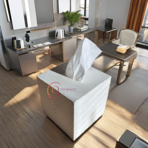 Boîte à mouchoirs en marbre de style américain de haute qualité, collection de qualité supérieure, pour comptoir en pierre naturelle, table à manger, bureau haut de gamme - Product Image 1