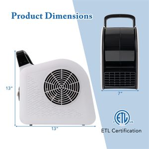 Ventilatore ad Alta Velocità con 3 Velocità, Testa Rotante a 185 Gradi, 250/287/325 CFM, Nero/Bianco, Ventole Industriali per Flusso d'Aria Mirato - Product Image 3