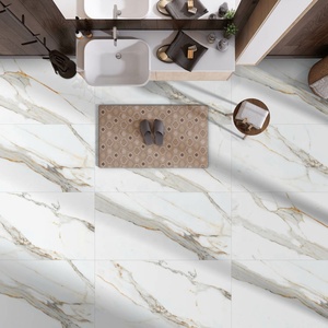 Statuario brillant sans fin blanc 600x1200 carreaux de sol en porcelaine aspect marbre vitrifié numérique antidérapant avec une grande durabilité - Product Image 3