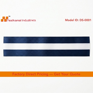 Cinta de Satén Doble de 25 mm (1 Pulgada) con Raya Central Blanca y Azul Marino para Tarjetas de Invitación, Accesorios de Ropa, Decoración de Empaques, Venta al por Mayor - Product Image 4