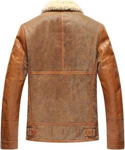 Chaqueta de aviador de piel de oveja premium, chaqueta de invierno de lujo estilo piloto, chaqueta de piel de oveja de alta calidad. - Product Image 3