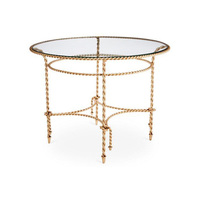 Mesa Auxiliar Irregular de Aluminio con Diseño Art Deco, Marco Metálico Dorado y Cuerda, para Sala de Estar, Decoración Diwali, Personalizable