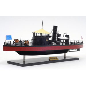 B199 - Maquette de navire de la guerre civile USS Monitor, modèle artisanal en bois, décoration nautique, cadeau de Noël pour collectionneur maritime, 62Lx19Wx22H cm - Product Image 2