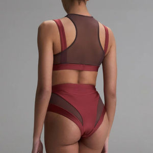 Haut et bas de danse de pole dance pour femme à taille haute et col montant, légers et souples, pour performance scénique estivale, service OEM - Product Image 3