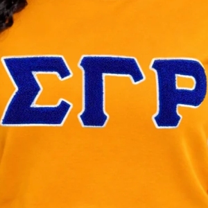 เสื้อสเวตเชิ้ต Sigma Gamma Rho สีทอง ผ้าเชนิลล์ คอกลม สำหรับผู้หญิง แบบสวมหัว สั่งทำได้ พร้อมตัวอักษรภาษากรีก  ผ้าฟลีซ  เสื้อลำลอง แฟชั่นสำหรับทุกเพศ - Product Image 4