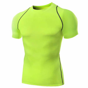 Camisetas de Compresión Antibacterianas Personalizadas para Hombre, Cuello Redondo, Mangas Raglán, Gimnasio, Fitness, Spandex/Poliéster, Corte Ajustado, Logotipo Personalizado - Product Image 3