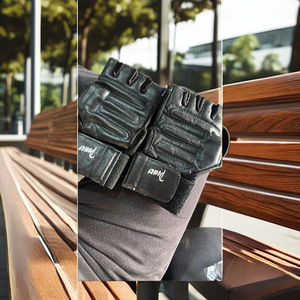 Guantes de Fitness Unisex de medio Dedo de cuero para gimnasio levantamiento de pesas transpirable acolchado con correas deportes aplicables - Product Image 2