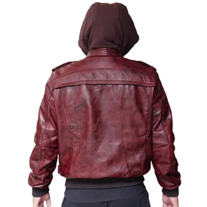 New Style Men Hooded <b>Leather</b> <b>Jacket</b> Custom Logo And Size Sheep Winter Wear For <b>Long</b> Sleeve Comfortable High Quality - Product Image 5