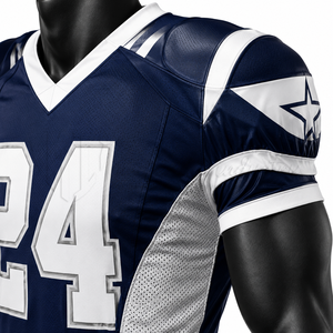 Conjunto de Uniforme de Fútbol Americano Personalizado, Camiseta y Pantalones Acolchados, Azul y Blanco, Ropa Deportiva de Alto Rendimiento - Product Image 6