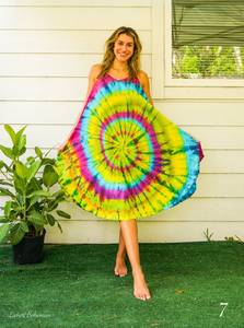 Best Seller Casual Tie Dye Maxi vestido de diseño de moda con estilo moderno tejido de manga larga Maxi vestido - Product Image 3