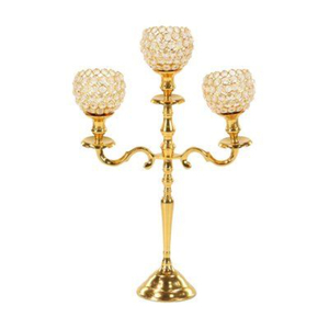 Candélabre de luxe à 5 bras en cristal pour centre de table de mariage, grand chandelier en métal argenté, vente en gros, directement de l'usine - Product Image 5